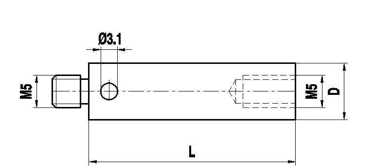 M5 титановый удлинитель щупа, L 250 мм, D 18 мм, для систем ZEISS A-5555-0167